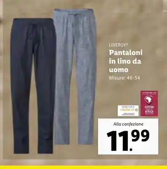 Lidl LIVERGYⓇ Pantaloni in lino da uomo Misure: 46-54 offerta