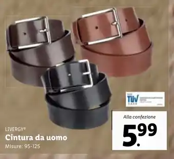 Lidl LIVERGYⓇ Cintura da uomo Misure: 95-125 offerta
