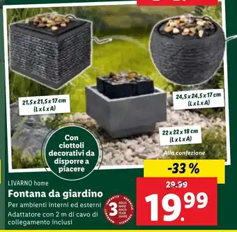 Lidl Fontana da giardino offerta