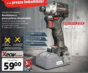 Lidl PARKSIDE PERFORMANCEⓇ Avvitatore a percussione ricaricabile offerta