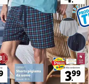Lidl LIVERGYⓇ Shorts pigiama da uomo Misure: M-XL offerta