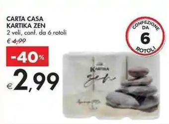 Bennet CARTA CASA KARTIKA ZEN 2 veli, conf. da 6 rotoli offerta