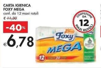 Bennet CARTA IGIENICA FOXY MEGA conf. da 12 maxi rotoli offerta