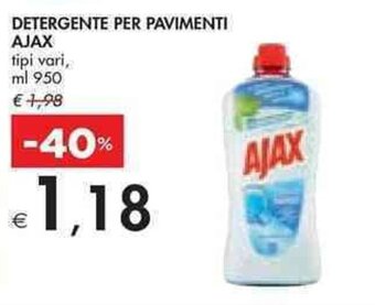 Bennet DETERGENTE PER PAVIMENTI AJAX tipi vari, ml 950 offerta