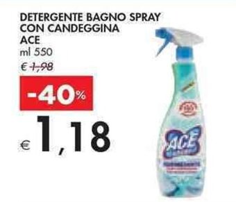 Bennet DETERGENTE BAGNO SPRAY CON CANDEGGINA ACE ml 550 offerta