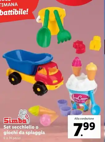 Lidl Set secchiello o giochi da spiaggia 6 o 14 pezzi offerta