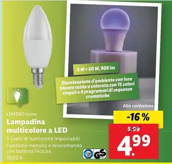Lidl Lampadina multicolore a LED offerta