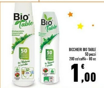 Conad Bio Table Bicchieri offerta