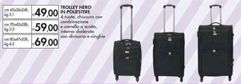 Bennet TROLLEY NERO IN POLIESTERE offerta