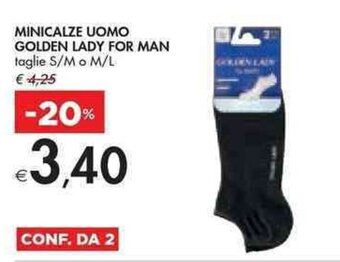 Bennet MINICALZE UOMO GOLDEN LADY FOR MAN taglie S/M o M/L offerta