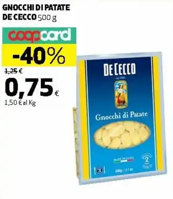 Ipercoop De Cecco Gnocchi di Patate 500g offerta