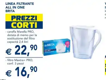 Esselunga LINEA FILTRANTE ALL IN ONE BRITA 2,4 litri offerta