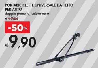 PORTABICICLETTE UNIVERSALE DA TETTO PER AUTO