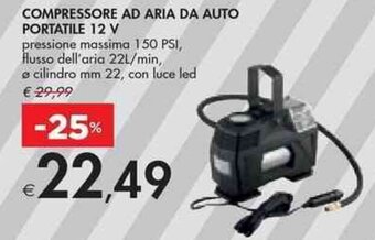 Bennet COMPRESSORE AD ARIA DA AUTO PORTATILE 12 V offerta