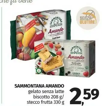 Pam Sammontana Amando Il Buon Gelato Senza Latte Frutti Rossi Pesca Mela E Kiwi 330 G(ml) offerta