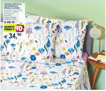 Esselunga PARURE LENZUOLO MATRIMONIALE SPRING FLOWERS offerta