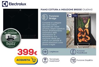 Euronics Electrolux PIANO COTTURA A INDUZIONE BRIDGE CIL63443 offerta