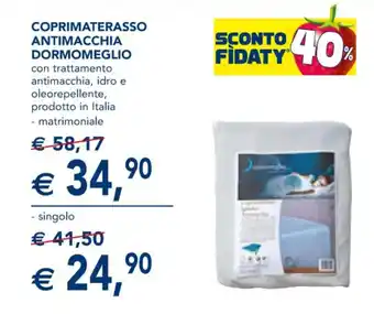 Esselunga COPRIMATERASSO ANTIMACCHIA DORMOMEGLIO - matrimoniale offerta