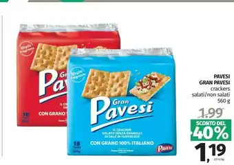 Pam Pavesi Gran Crackers A Ridotto Contenuto Di Grassi 560 G(ml) offerta