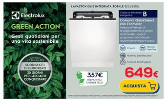 Euronics Electrolux LAVASTOVIGLIE INTEGRATA TOTALE EES68510L offerta