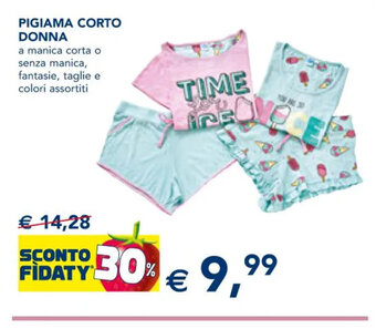 Esselunga PIGIAMA CORTO DONNA offerta