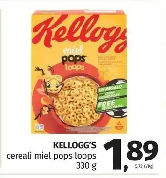 Pam Kelloggs Kellogg's Cereali Miel Pops Loops offerta