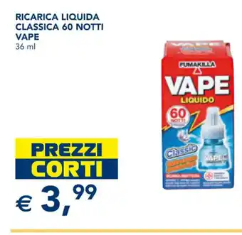 Esselunga RICARICA LIQUIDA CLASSICA 60 NOTTI VAPE 36 ml offerta