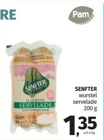 Pam Senfter Wurstel Servelade 200 G offerta