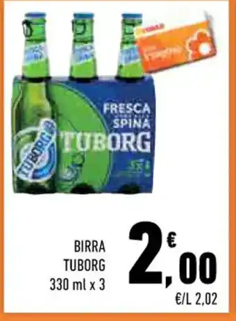 Conad BIRRA TUBORG 330 ml x 3 offerta