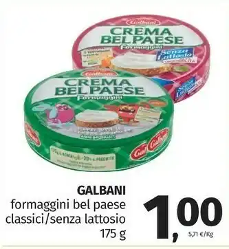 Pam Galbani Crema Bel Paese Formaggini 175 G(ml) offerta