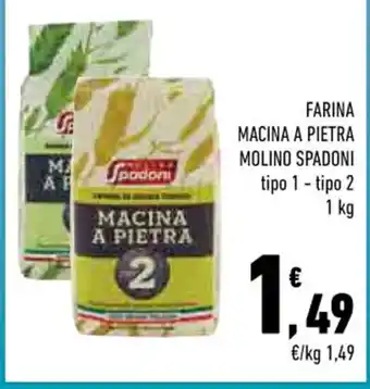 FARINA MACINA A PIETRA MOLINO SPADONI tipo 1 - tipo 2 1 kg