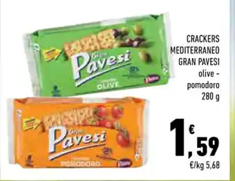 Conad CRACKERS MEDITERRANEO GRAN PAVESI olive - pomodoro 280g offerta