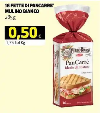Ipercoop Mulino Bianco PanCarrè 16 fette 285g offerta