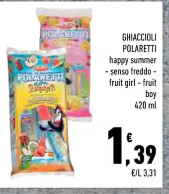 Conad GHIACCIOLI POLARETTI happy summer - senso freddo - fruit girl - fruit boy 420ml offerta