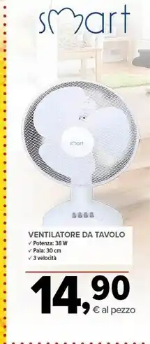 Todis Smart ventilatore da tavolo offerta