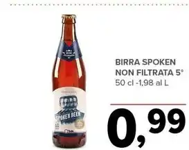Todis Spoken beer birra spoken non filtrata offerta