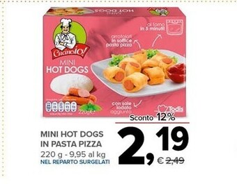 Todis Mini hot dogs in pasta pizza offerta