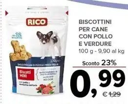 Todis Rico biscottini per cane con pollo e verdure offerta