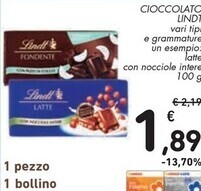 Spazio Conad Lindt cioccolato offerta