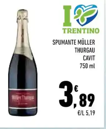 Conad SPUMANTE MÜLLER THURGAU CAVIT 750 ml offerta