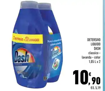 Conad DETERSIVO LIQUIDO DASH classico - lavanda - color 1,05 L x 2 offerta
