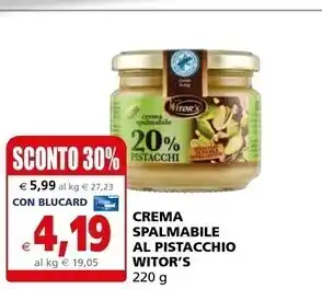 Il Gigante Witor's crema spalmabile al pistacchio offerta