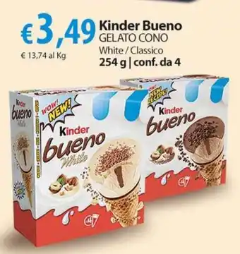 Extra Supermercati Kinder Bueno GELATO CONO 254 g offerta