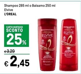 Iper La Grande L'oreal shampoo o balsamo elvive offerta
