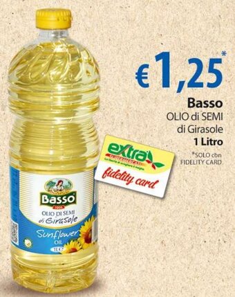 Extra Supermercati Basso OLIO di SEMI di Girasole 1 litro offerta