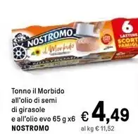 Iper La Grande Nostromo tonno il morbido all'olio di semi di girasole e all'olio evo offerta