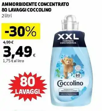 Ipercoop Coccolino Ammorbidente Concentrato 80 lavaggi 2 litri offerta