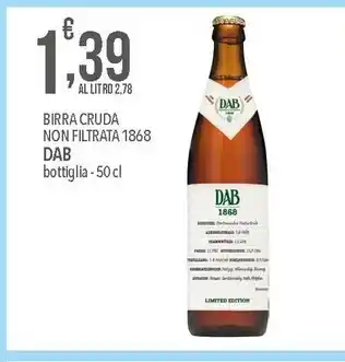 Iper Nonna Isa Dab birra cruda non filtrata 1868 offerta