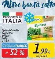 Carrefour Market Orogel spinaci cubello foglia più offerta