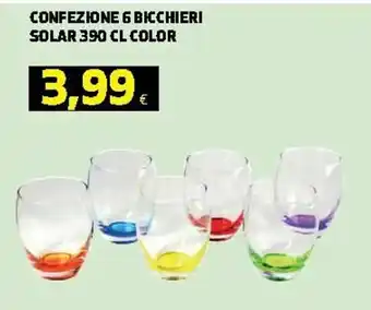 Ipercoop Solar Confezione 6 Bicchieri 390cl Color offerta